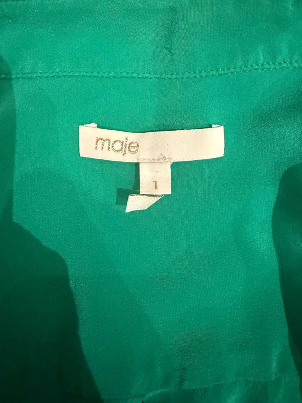 Maje Green Silk Blouse
